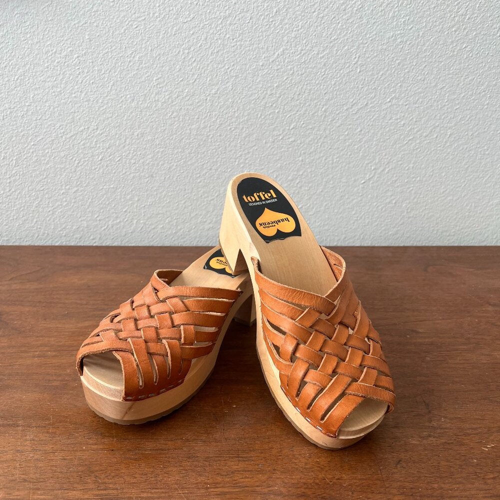 Swedish Hasbeens braided clog sandals